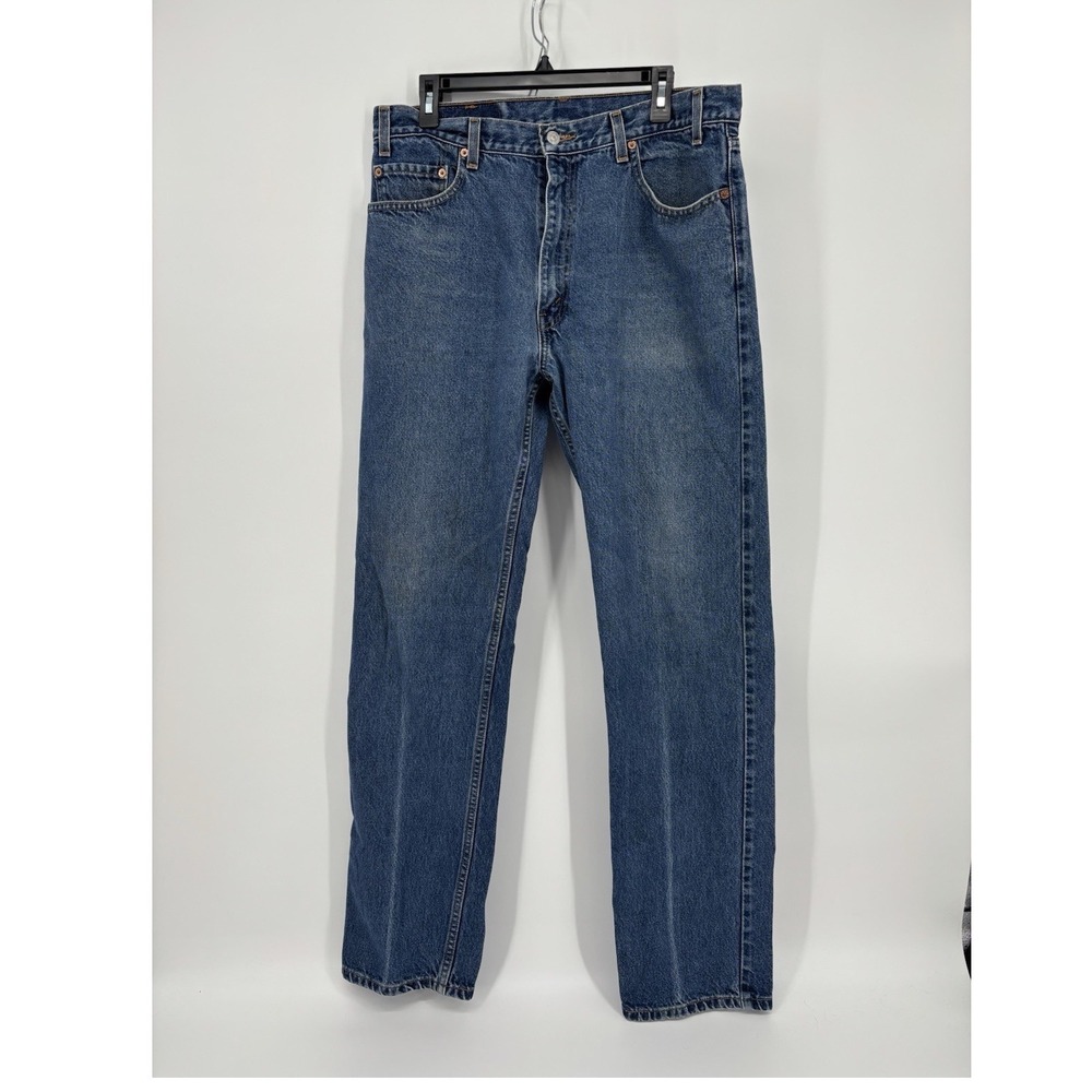 Vtg 1999 Levis 505 Regular Fit Jeans 36x36 Dark Wash Rinse Denim Mexico Y2K 90s